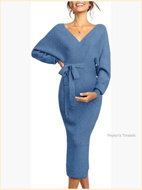 Maternity Nursing Dress Sweater Dress Wedding Guest Photoshoot Long Sleeve Maxi